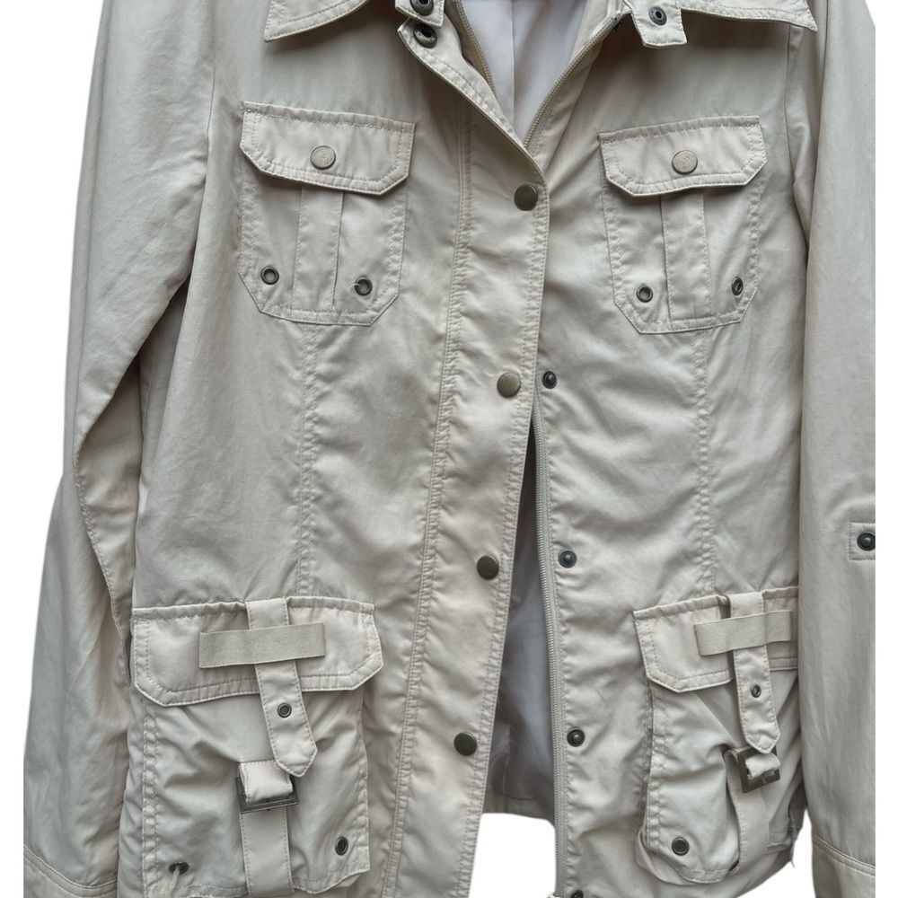 Cream MONTANACO Utility Jacket with Lightweight Canvas Design ZIPPER fully line